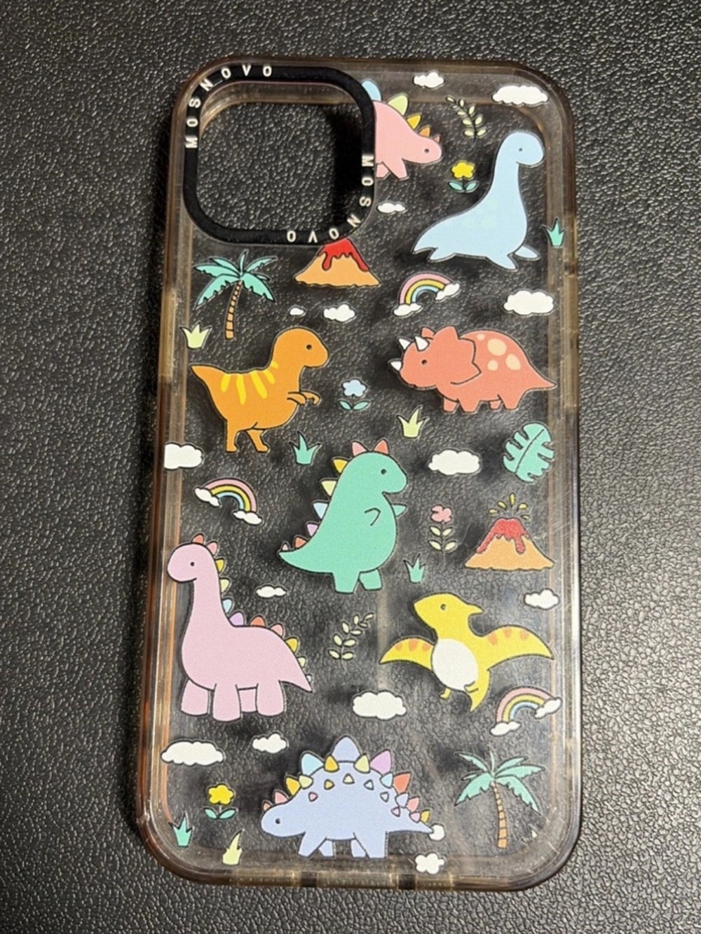 MOSNOVO Clear Cute Dinosaur Theme Sticker iPhone Case IPhone 13/14